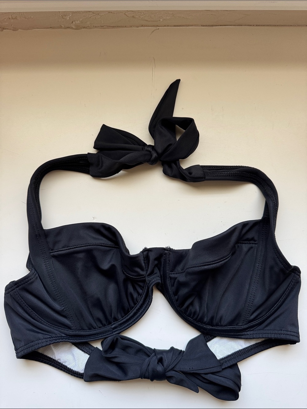 VENUS Black Halter Bikini Top with Underwire
